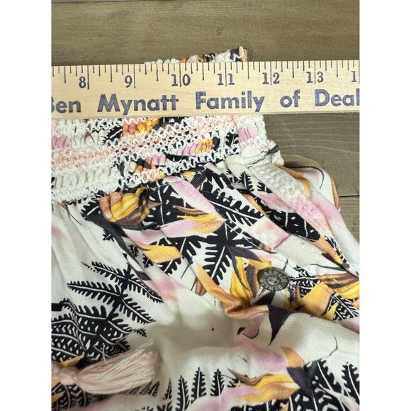 Women's High Rise Tropical Vacay Pants XL Multicolor Lightweight Elastic Waist W - Picture 8 of 10